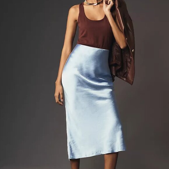 Anthropologie Dresses & Skirts - Anthropologie blue/brown silk maxi dress
